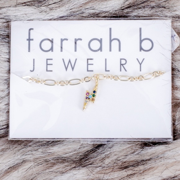 NWT Farrah B Lightning Charm Anklet - Picture 1 of 2